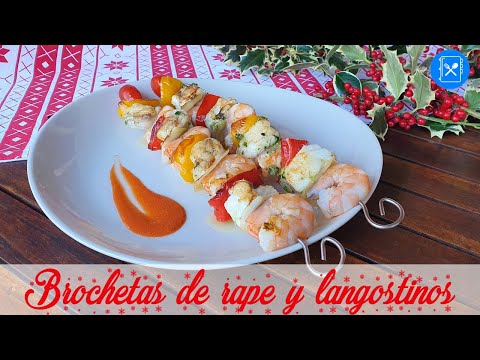 Recetas para Navidad: BROCHETAS de RAPE y LANGOSTINOS | Cocina al día - Receta #116