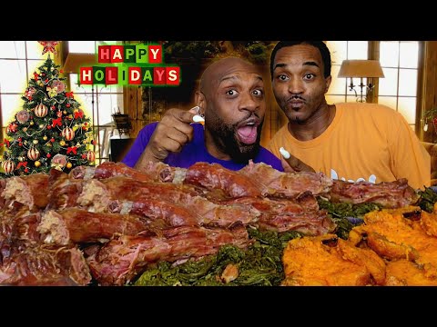 Mustard Greens Mukbang - A Delicious Christmas Feast