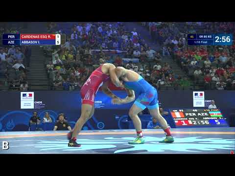 1/16 GR - 85 kg: I. ABBASOV (AZE) df. R. CARDENAS ESQ (PER) by VCA, 7-1