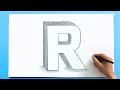 3D Letter Drawing - R
