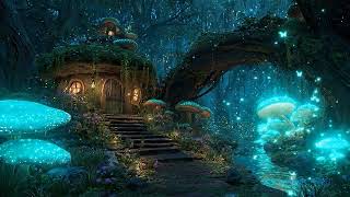 Mushroom Cottage Hollow 🍄✨ Cozy Forest Homes, Glowing Lanterns & Magical Music for Peaceful Dreams