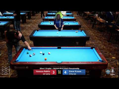 Vanessa Rabito vs Steve Krause - Silver 2 Singles - 2023 Western BCA 8 Ball Championship