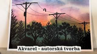 RANNÍ SVÍTÁNÍ Akvarelový obraz - A5 formát