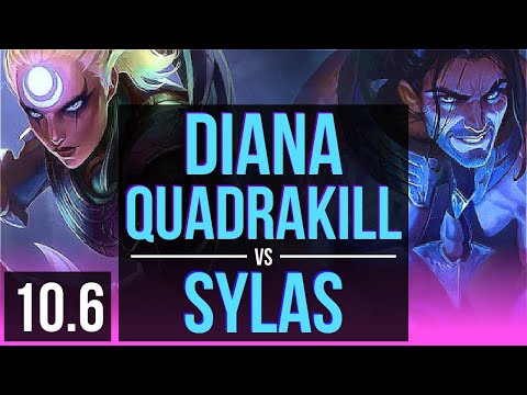 DIANA vs SYLAS (MID) | Quadrakill, KDA 13/0/5, Legendary | EUW Diamond | v10.6