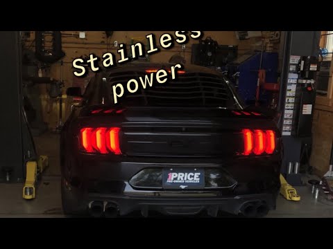 Stainless power headers & Ford performance by borla catback (insanely loud)