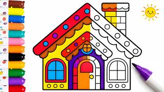 Gingerbread House 🏠 Coloring for Kids | Relaxing Christmas Coloring