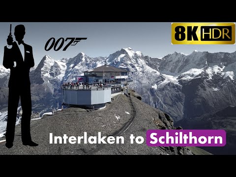 Interlaken to Shilthorn Piz Gloria, Murren Switzerland | Shilthornbahn 8k HDR vlog