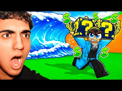 Spending $679,541,082 On 100 Divine Lucky Blocks In Escape Tsunami For Brainrots!