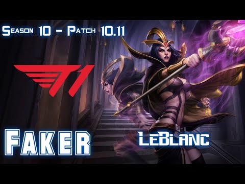 T1 Faker LEBLANC vs SYNDRA Mid - Patch 10.11 KR Ranked