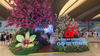 Changi Airport's National Day 2026 decorations feature vibrant horticultural displays