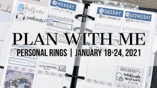 Plan with Me | Personal Rings | January 18-24, 2021 #clothandpaper #sewmuchcrafting