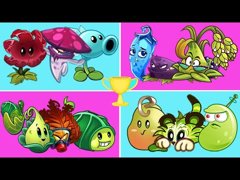 Team Nightcap Vs Turkey pult Vs Chilly Vs Bean Sprout - Who will win？- PvZ 2 Team Plant