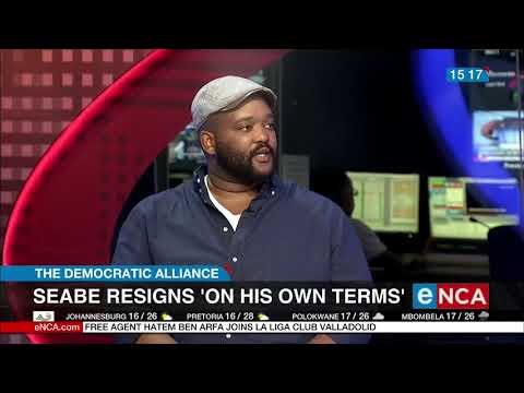 DA Mabine Seabe has resigned with immediate effect