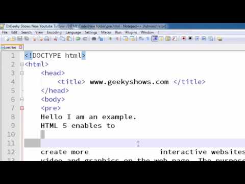 34 Pre Tag in HTML Hindi