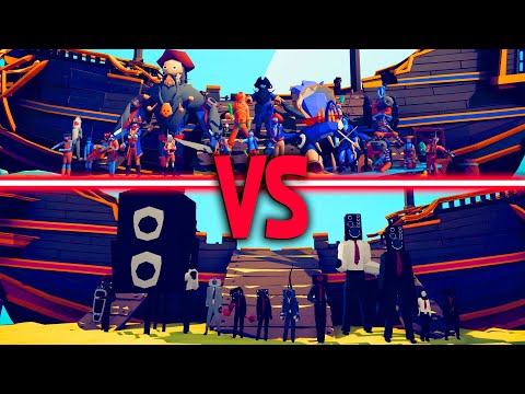SPEAKERMAN TEAM vs MEGA PIRATE TEAM - Totally Accurate Battle Simulator | TABS