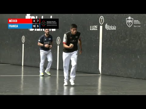 México vs Francia. Liga de Naciones frontón 36 mts, Mano individual