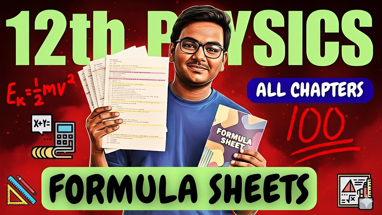 12th PHYSICS FORMULA SHEETS FOR ALL CHAPTERS - PUBLIC EXAM 2026