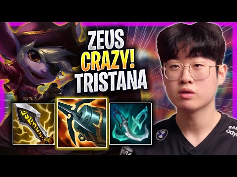 ZEUS CRAZY GAME WITH TRISTANA! - T1 Zeus Plays Tristana TOP vs Olaf! | Season 2023