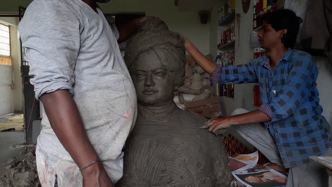 how to make clay sculpture swami vivekananda statue by ayan haldar