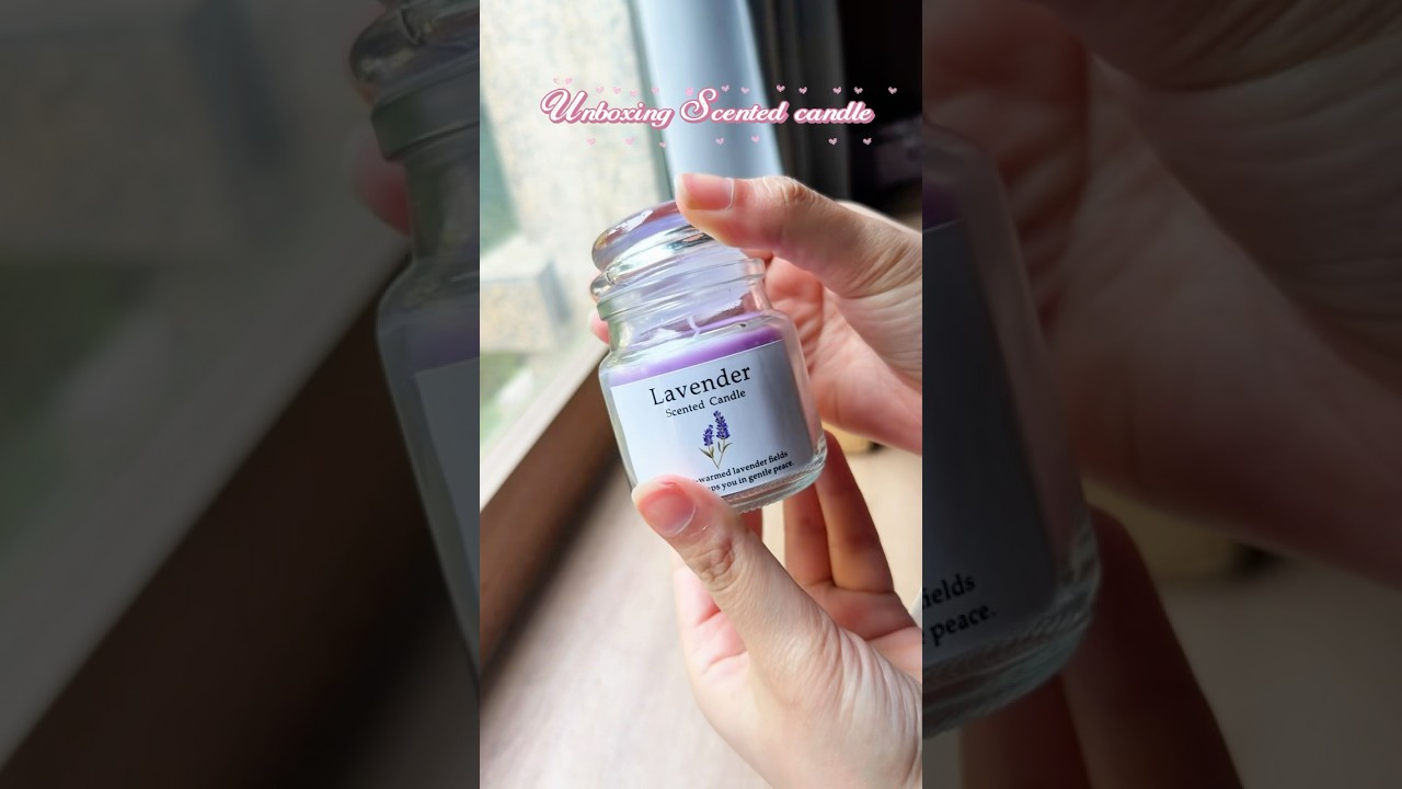 Unboxing lavender scented candle| unboxing| shopping#scentedcandles#shopping#unboing