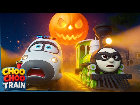 🚂 Giant Pumpkin Attack! Police Train & Thief Train Team Up | Kids Cartoon Story
