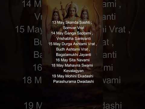 Vaishak and jyaistha month festivals of May month: Festival month