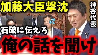 【神答弁】再エネ賦課金の利権ビジネスを神谷代表がブッタ斬る‼加藤大臣がタジタジになる「私呼ばれてないんです..党首の話も聞け‼」【斎藤知事 立花孝志 参政党 石破内閣】