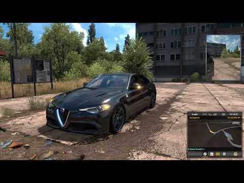 ETS2 1.38 Mods |Car Mod| - Test Drive Around Town in Alfa Romeo Giulia V1R40 Mod