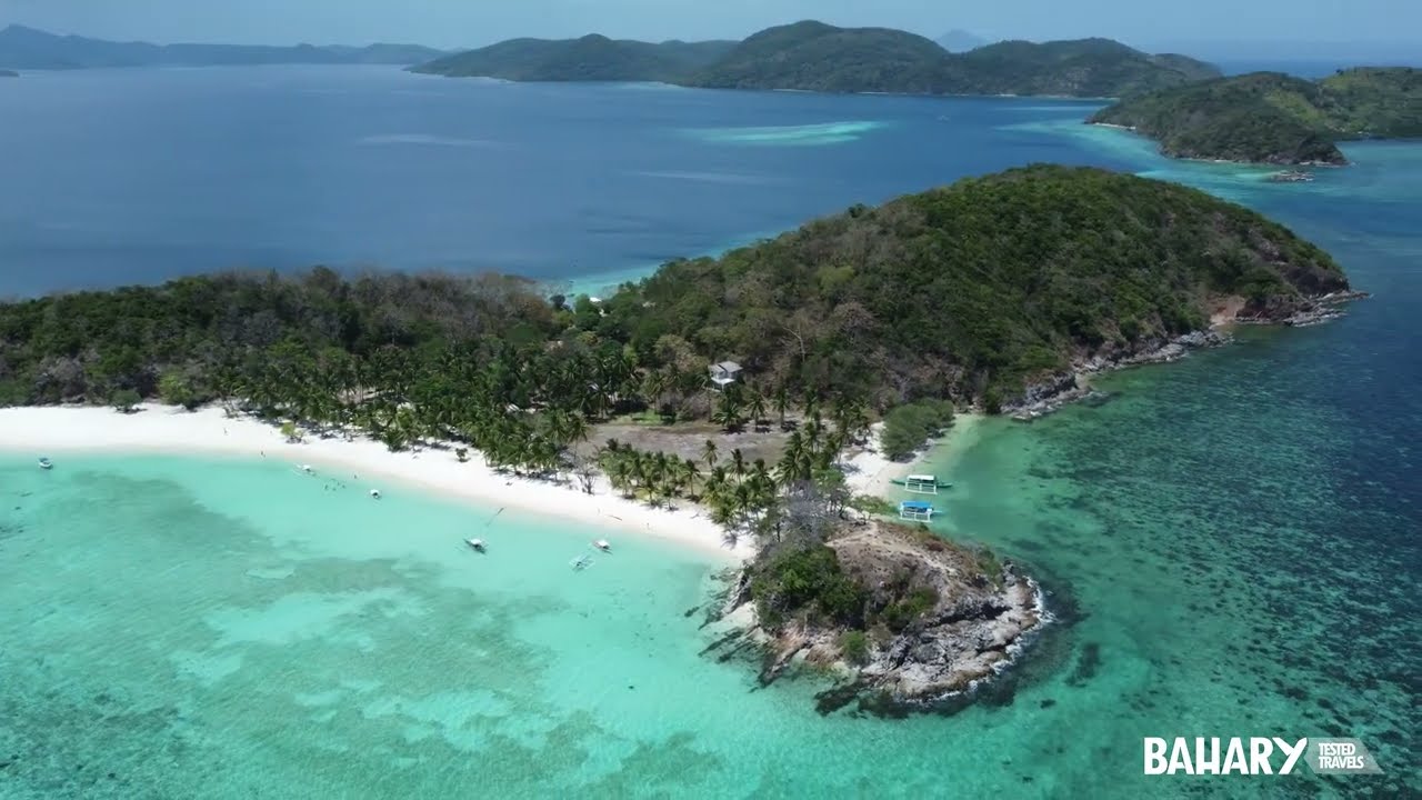Discover the captivating aerial highlights of Malcapuya Island.