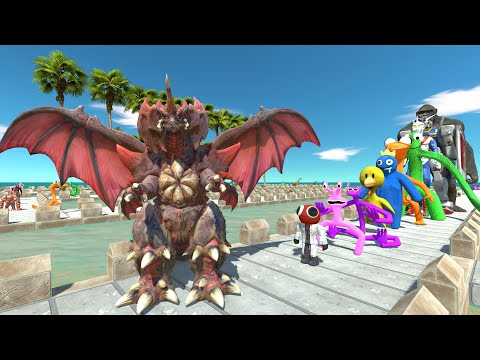 Destoroyah vs Rainbow Friends COCONUT DEATH RUN - Animal Revolt Battle Simulator