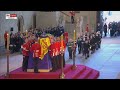 The Queen’s coffin lying in state at Westminster Hall