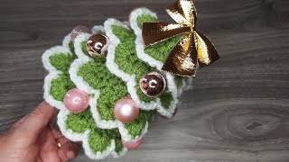 Albero Natale Uncinetto Tutorial 🎄 Christmas tree Crochet 💚⭐ Arbol de Navidad - Arvore de Natal ✨