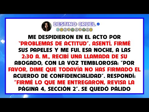 Me despidieron por "mala actitud", pero una cláusula del contrato asustó a su abogado