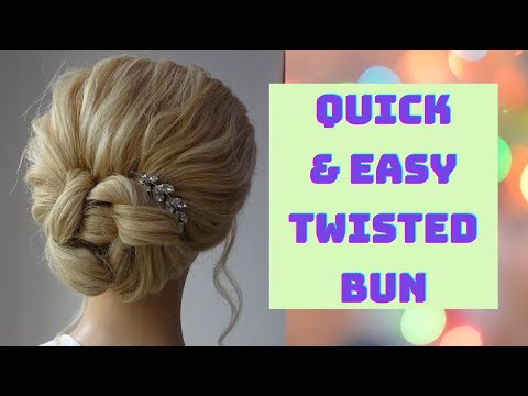 Quick and easy twisted bun hairstyle