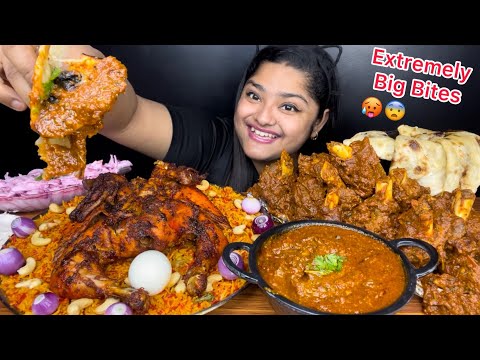 CHICKEN ROTISSERIE TANDOORI BIRYANI WITH SPICY MUTTON BHUNA AND BUTTER NAAN | EXTREMELY BIG BITES