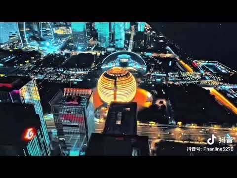Vista noturna da cidade de Hangzhou, província de Zhejiang, China🇨🇳