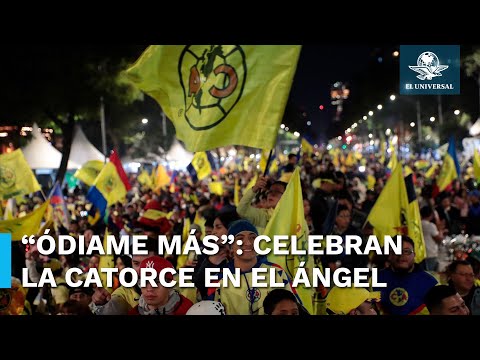 "Americanistas celebran “la 14” y se apoderan del Ángel de la Independencia en la CDMX" Barra: Ritual Del Kaoz • Club: América • País: México