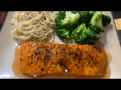 Ginger Plum Salmon w/Garlic Butter Pasta
