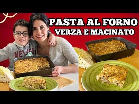 Pasta al forno con verza e macinato 🧀 cremosa e super saporita | Ricetta facile 