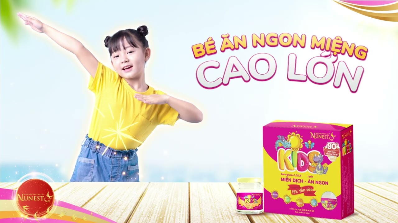 Nước Yến Sào Nunest Kid Baby 26% Tổ Yến Tự Nhiên, Bổ Sung HMO Hỗ Trợ Tiêu Hóa