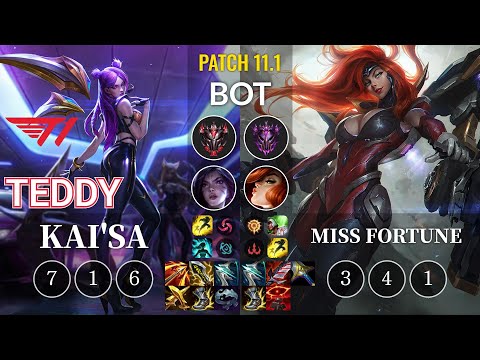 T1 Teddy Kai'Sa vs Miss Fortune Bot - KR Patch 11.1