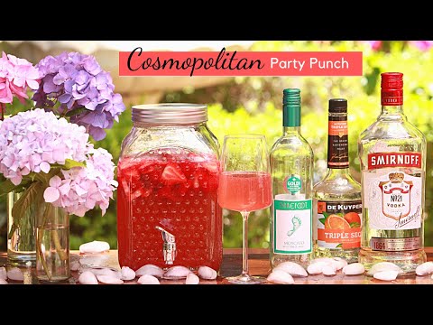 Cosmopolitan Party Punch | Large Batch Cocktail | Summer Party Drink Recipe