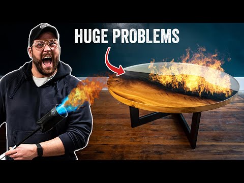 EPIC FIRE & EPOXY Table Build with a $4,000 Slab