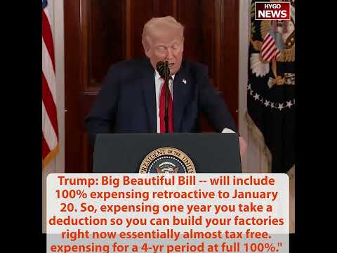 Trump: Corporate Tax Cut '40% to 21% to 15% -- IF Made in USA'; 100% Expensing Retroactive to Jan 20; GE Aerospace: $1 Billion This Year