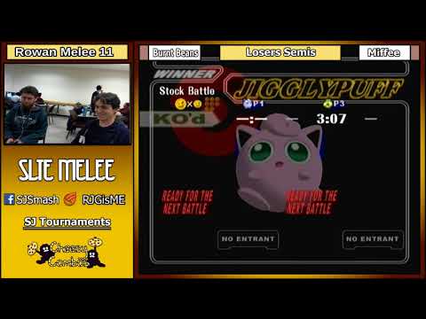 Rowan SSBM 11: Burnt Beans (Sheik) Vs. Miffee (Puff) - Losers Semis