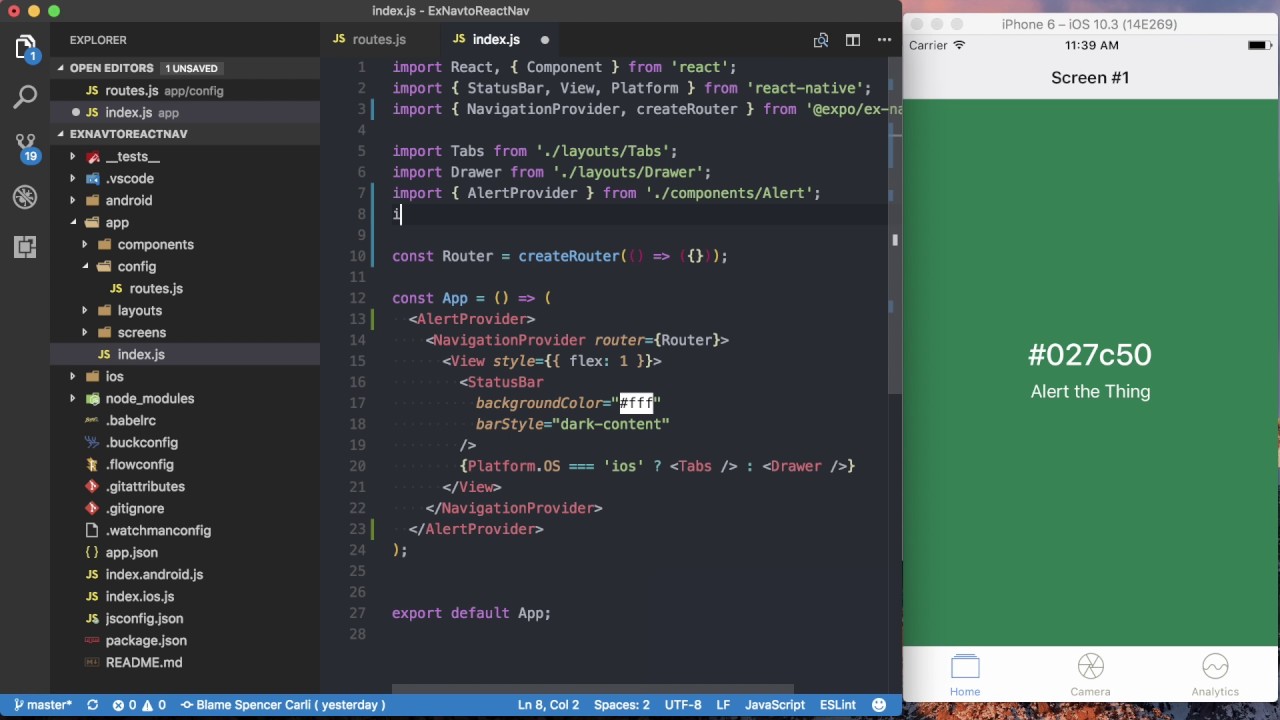 ExNavigation to React Navigation: TabNavigation to TabNavigator - Part 3