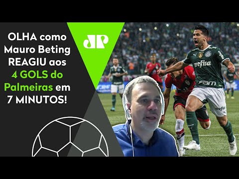 EMOCIONANTE! Palmeiras faz 4 GOLS EM 7 MINUTOS no Atlético-GO, e OLHA as REAÇÕES de Mauro Beting!