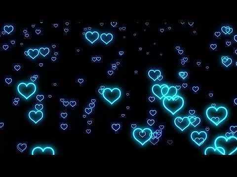 Teal Blue Neon Light Hearts Flying💜Heart Background Video Loop [4 Hours] 4K Animated Background