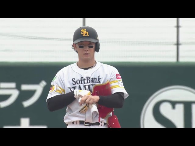【ファーム】フェンスダイレクト!! ホークス・正木智也 先制の2点タイムリー2ベースヒット!!  2024年5月23日 福岡ソフトバンクホークス 対 中日ドラゴンズ
