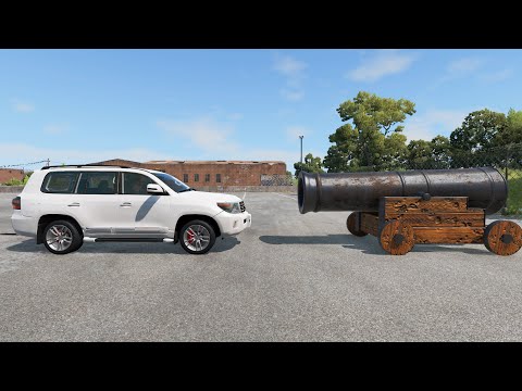 Deadly Test for Toyota Land Cruiser vs Cannon | BeamNG Drive